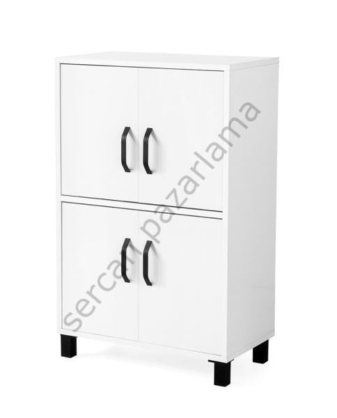 3147 - Mimoza Çok Amaçlı Dolap Dört Kapaklı - Beyaz