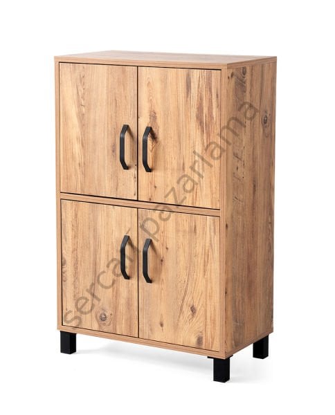 3148 - Mimoza Çok Amaçlı Dolap Dört Kapaklı - Çam