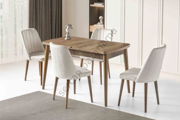 1316-7202 - Kelebek Masa Sandalye Takımı - Ceviz