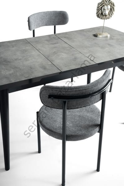 1317-2327 - Kelebek Masa Sandalye Takımı - Gri/Siyah