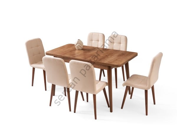 1311-2065 - Nisa Masa Sandalye Takımı - Ceviz