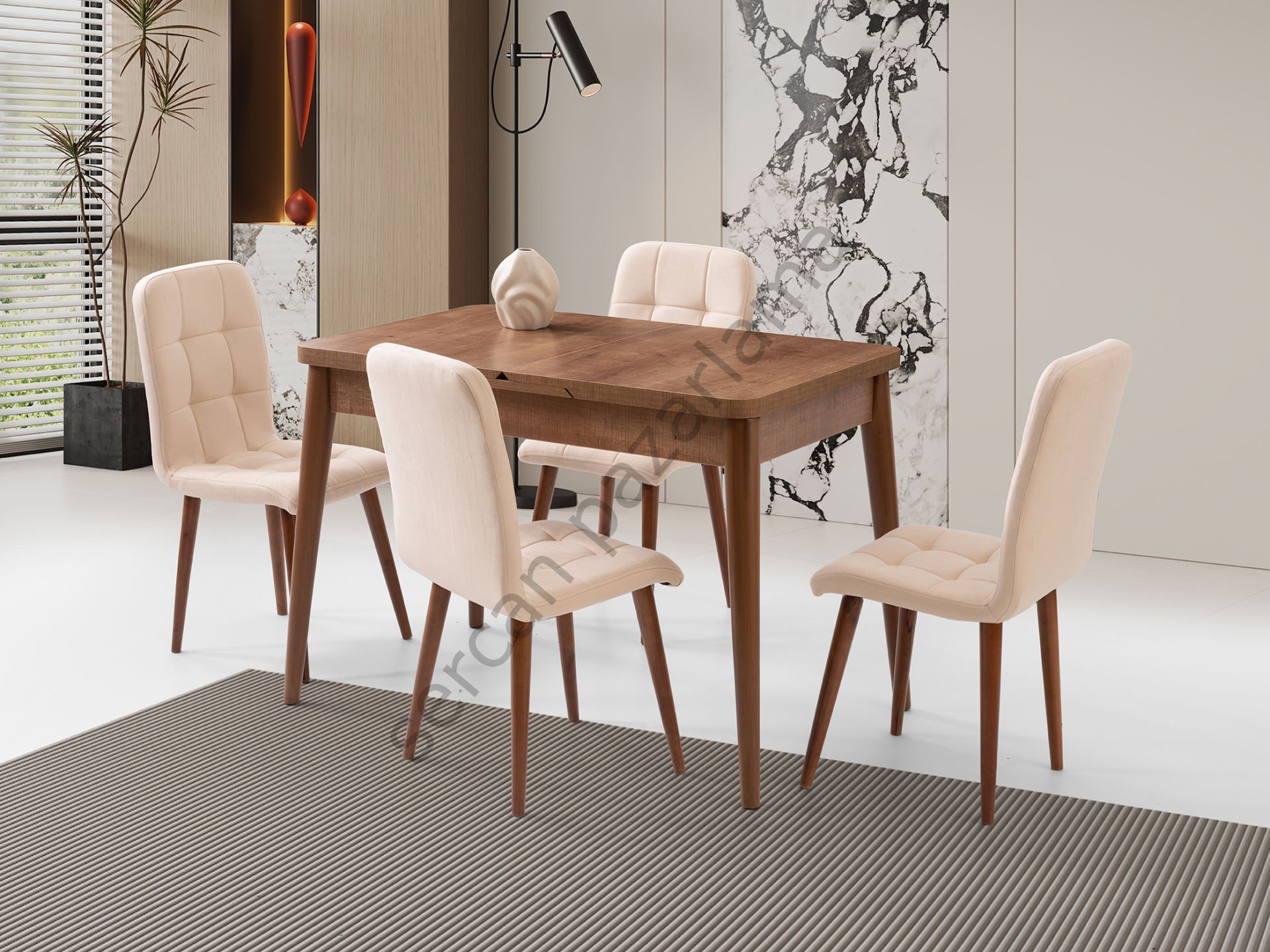 1311-2065 - Nisa Masa Sandalye Takımı - Ceviz