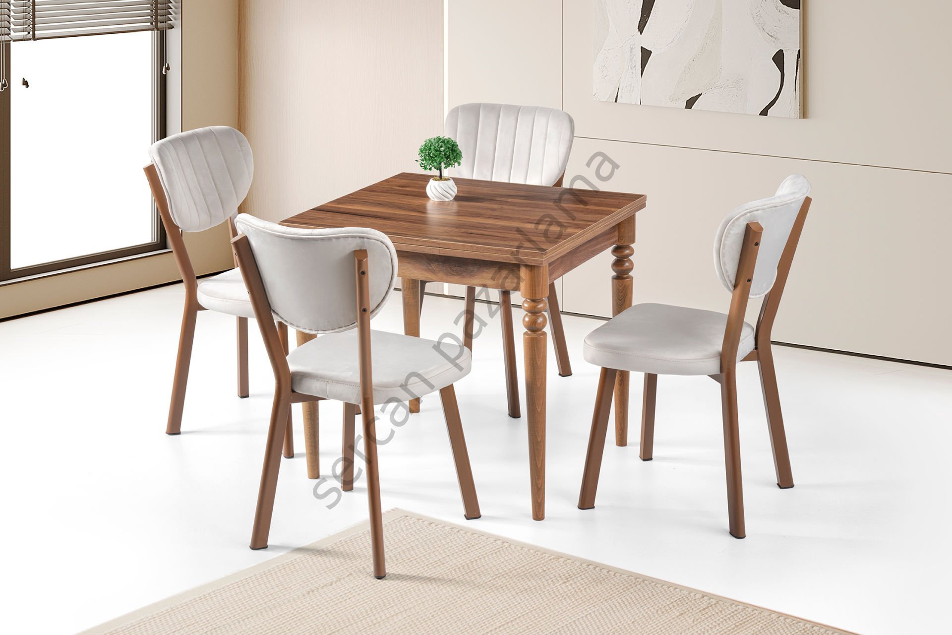 1226-2313 - Pınar Masa Sandalye Takımı - Ceviz