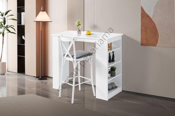 1236-2363 - Vista Bar Masa Sandalye Takımı - Beyaz