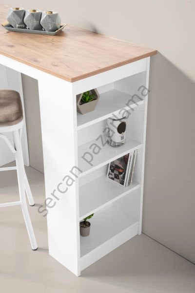 1237-2364 - Vista Bar Masa Sandalye Takımı - Çam/Beyaz