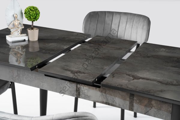 1272-2387 - Melisa Masa Sandalye Takımı - HighGloss Irony/Siyah