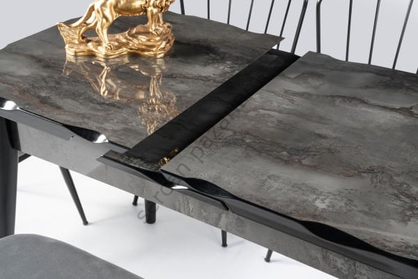 1292-2307-7535 - İkon Masa Takımı - H.Gloss Irony/Siyah