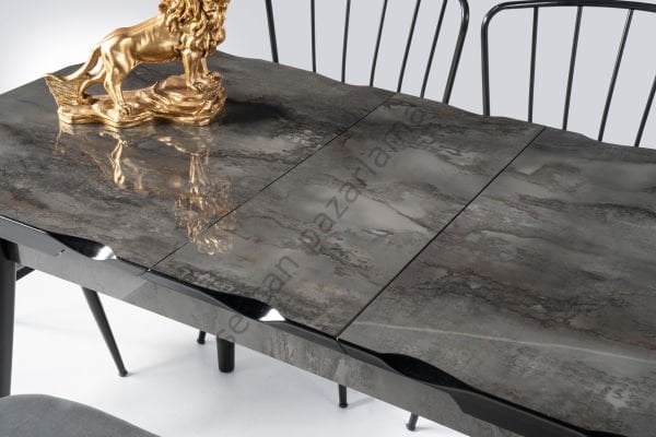 1292-2307-7535 - İkon Masa Takımı - H.Gloss Irony/Siyah