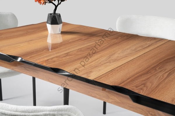 1285-2329 - Yakamoz Masa Takımı - HighGloss Ceviz/Siyah