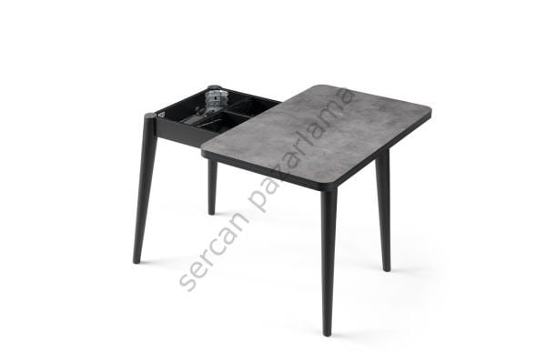 1335-2314 - Rüya Masa Sandalye Takımı - Gri/Siyah