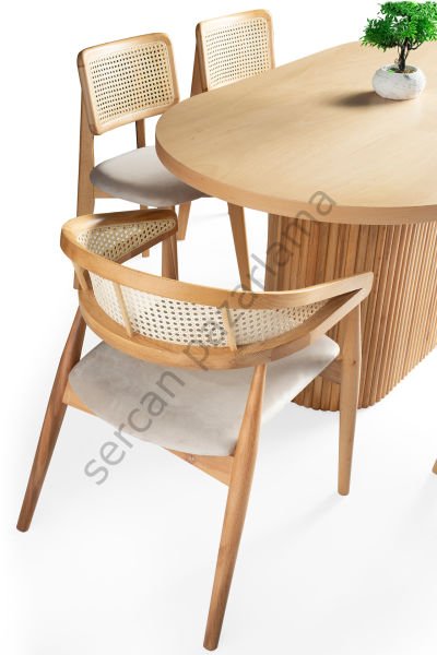 7131-2031-2037 - Asos Masa Sandalye Takımı - Kayın/Naturel