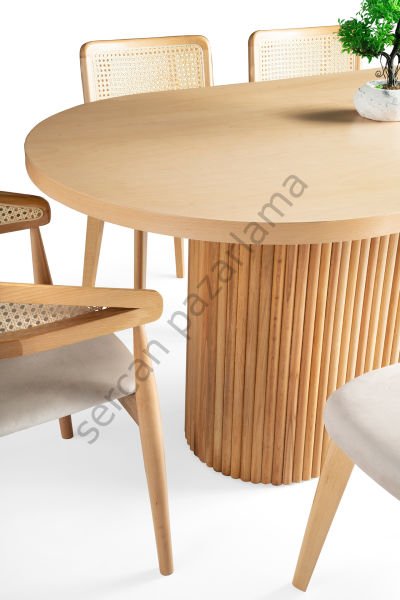 7131-2031-2037 - Asos Masa Sandalye Takımı - Kayın/Naturel