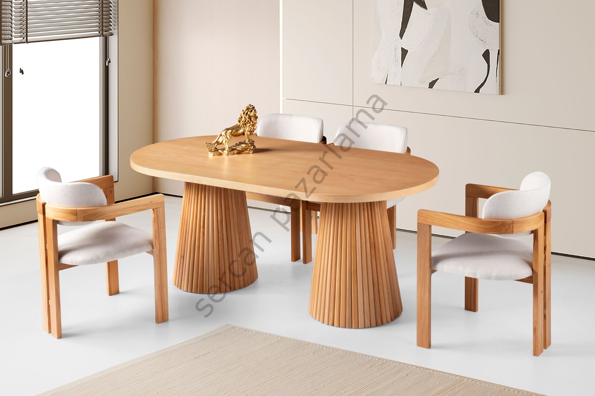 7136-2025 - Pelit Masa Sandalye Takımı - Kayın/Naturel