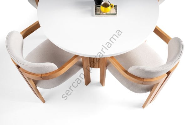 7127 - Beste Masa Ø100 - Beyaz/Naturel