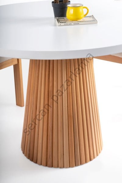 7127 - Beste Masa Ø100 - Beyaz/Naturel