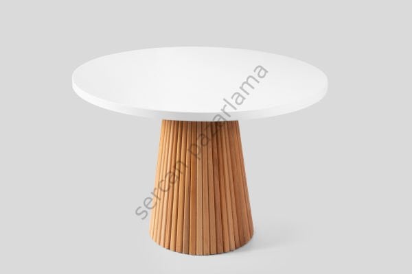 7127 - Beste Masa Ø100 - Beyaz/Naturel