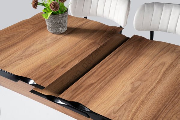 1291 - İkon Masa 70x110 - HighGloss Ceviz/Siyah