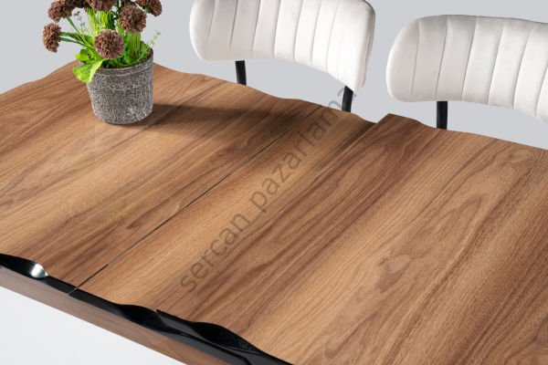 1291 - İkon Masa 70x110 - HighGloss Ceviz/Siyah