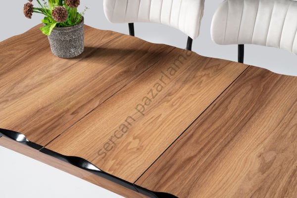 1291 - İkon Masa 70x110 - HighGloss Ceviz/Siyah