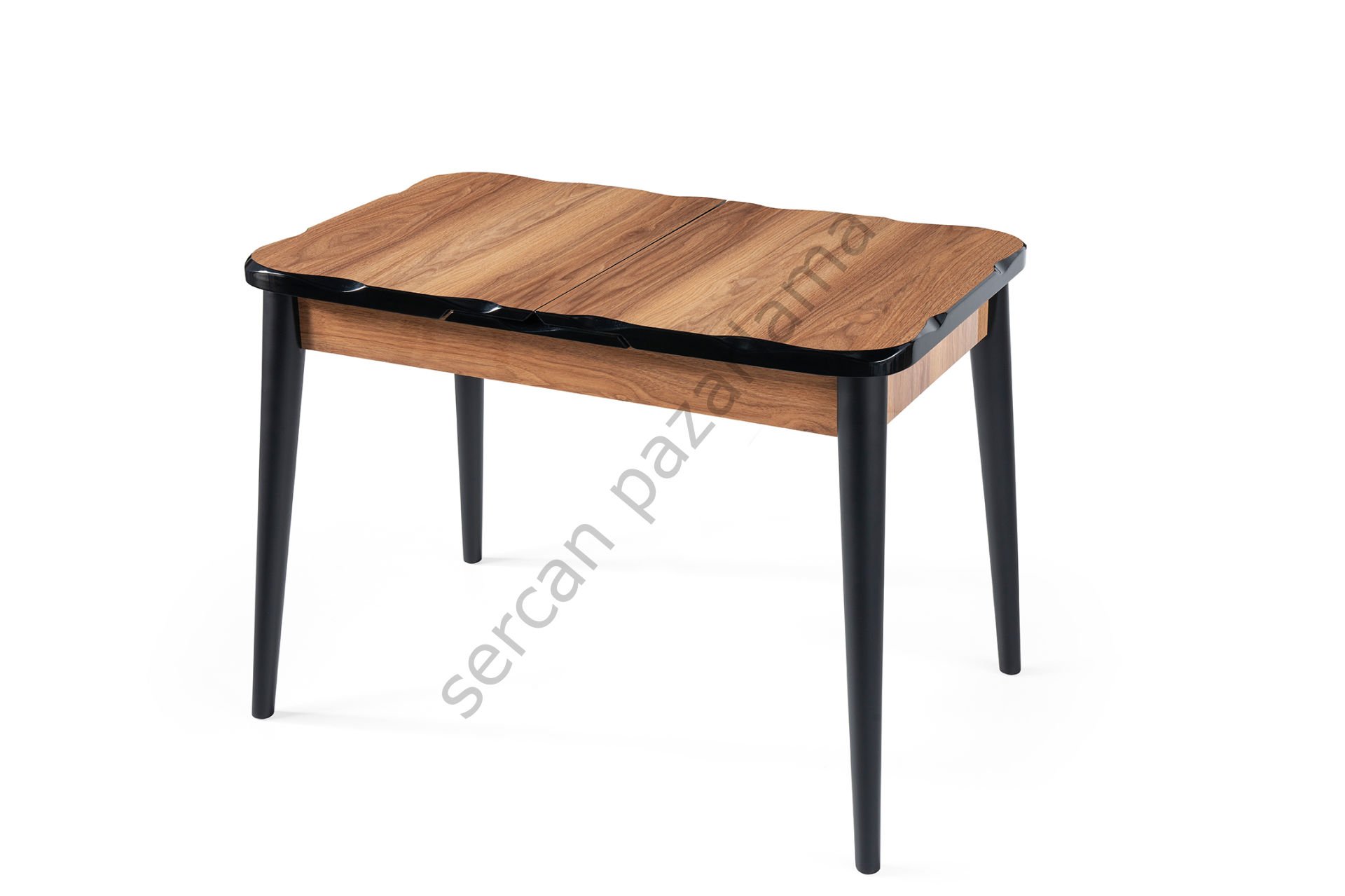 1291 - İkon Masa 70x110 - HighGloss Ceviz/Siyah