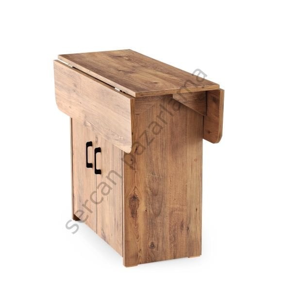 1327 - İzmir Dolaplı Masa 80x90 - Çam