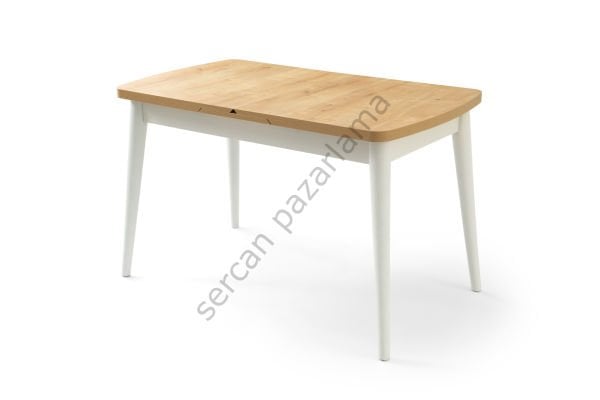 1318 - Kelebek Masa 75x130 - Meşe/Beyaz