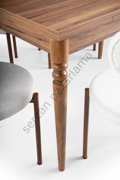 1172-2326 - Didim Masa Sandalye Takımı - Ceviz