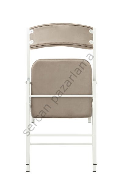 2342 - İzmir Katlanır Sandalye - Beyaz/Kahve