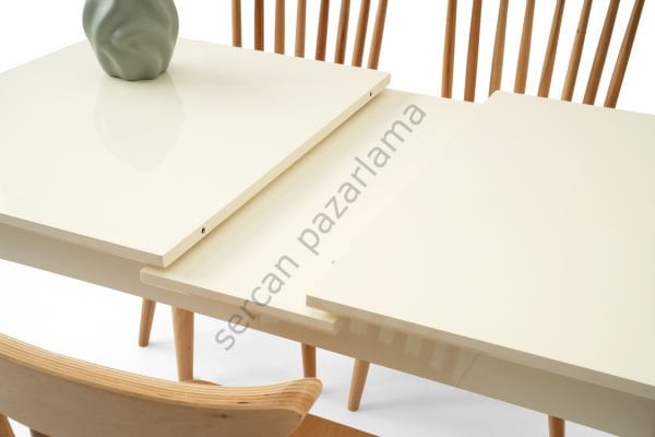 1258-2056 - Damla Masa Sandalye Takımı - Ekru/Naturel