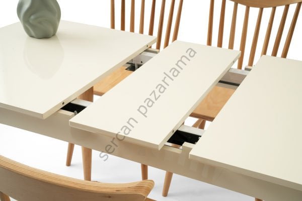 1258-2056 - Damla Masa Sandalye Takımı - Ekru/Naturel