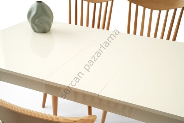 1258-2056 - Damla Masa Sandalye Takımı - Ekru/Naturel