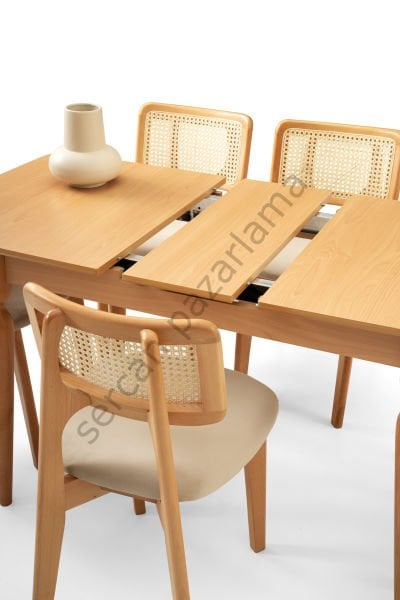 1259-2031 - Damla Masa Sandalye Takımı - Kayın/Naturel
