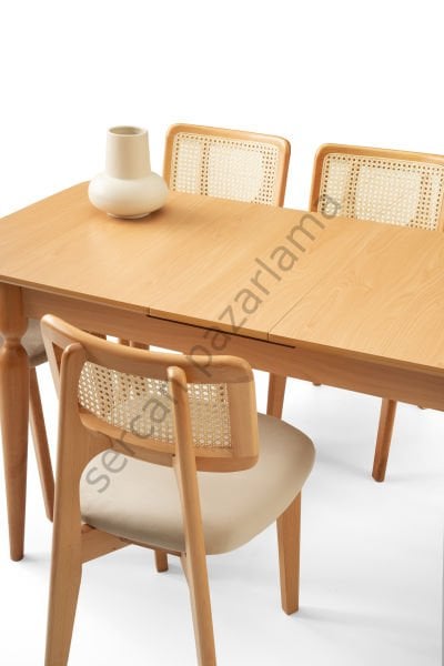 1259-2031 - Damla Masa Sandalye Takımı - Kayın/Naturel