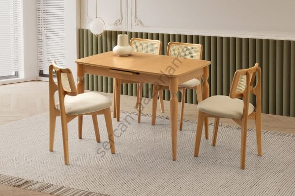 1259-2031 - Damla Masa Sandalye Takımı - Kayın/Naturel