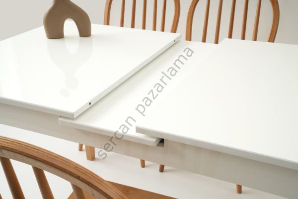 1262-2042 - Paris Masa Sandalye Takımı - Beyaz/Naturel
