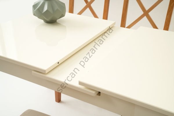 1268-2052 - Göksu Masa Sandalye Takımı - Ekru/Naturel