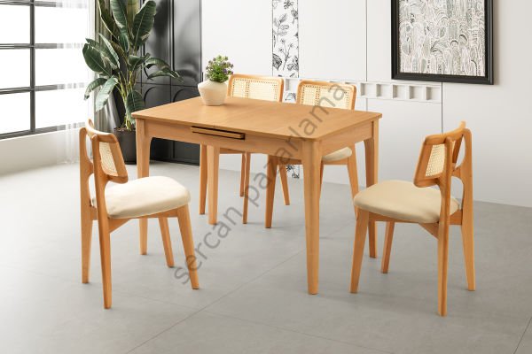 1269-2031 - Göksu Masa Sandalye Takımı - Kayın/Naturel