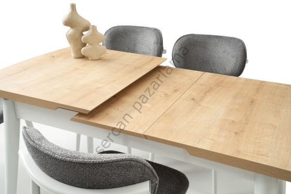 1318-2441 - Kelebek Masa Sandalye Takımı - Meşe/Beyaz