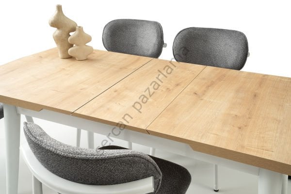 1318-2441 - Kelebek Masa Sandalye Takımı - Meşe/Beyaz