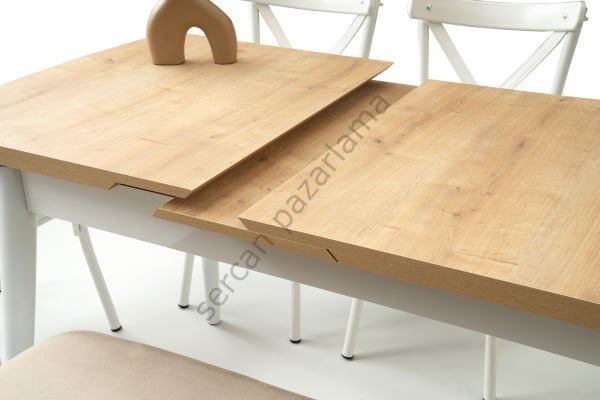 1318-7537-2353 - Kelebek Masa Sandalye Takımı - Meşe/Beyaz