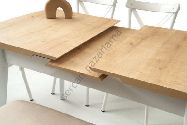 1318-7537-2353 - Kelebek Masa Sandalye Takımı - Meşe/Beyaz