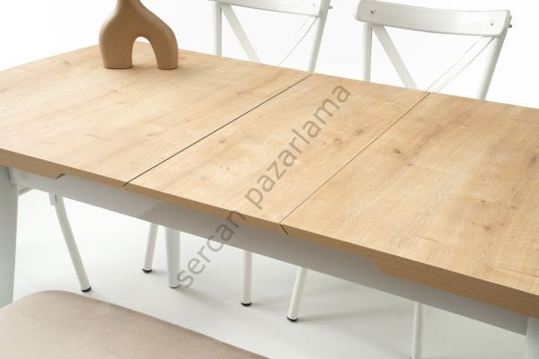 1318-7537-2353 - Kelebek Masa Sandalye Takımı - Meşe/Beyaz