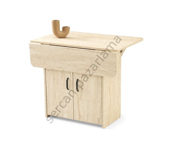 1328-2347 - İzmir Dolaplı Masa Sandalye Takımı - Traverten