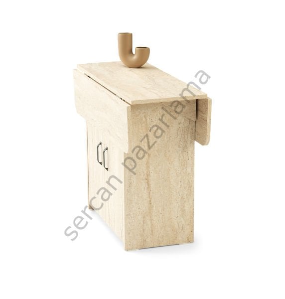 1328-2347 - İzmir Dolaplı Masa Sandalye Takımı - Traverten