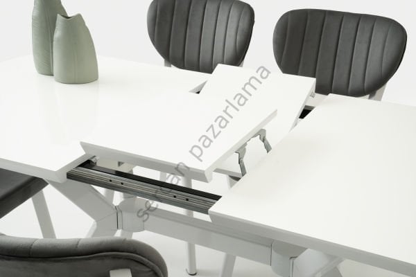 1344 - Venedik Masa 80x130 - Beyaz