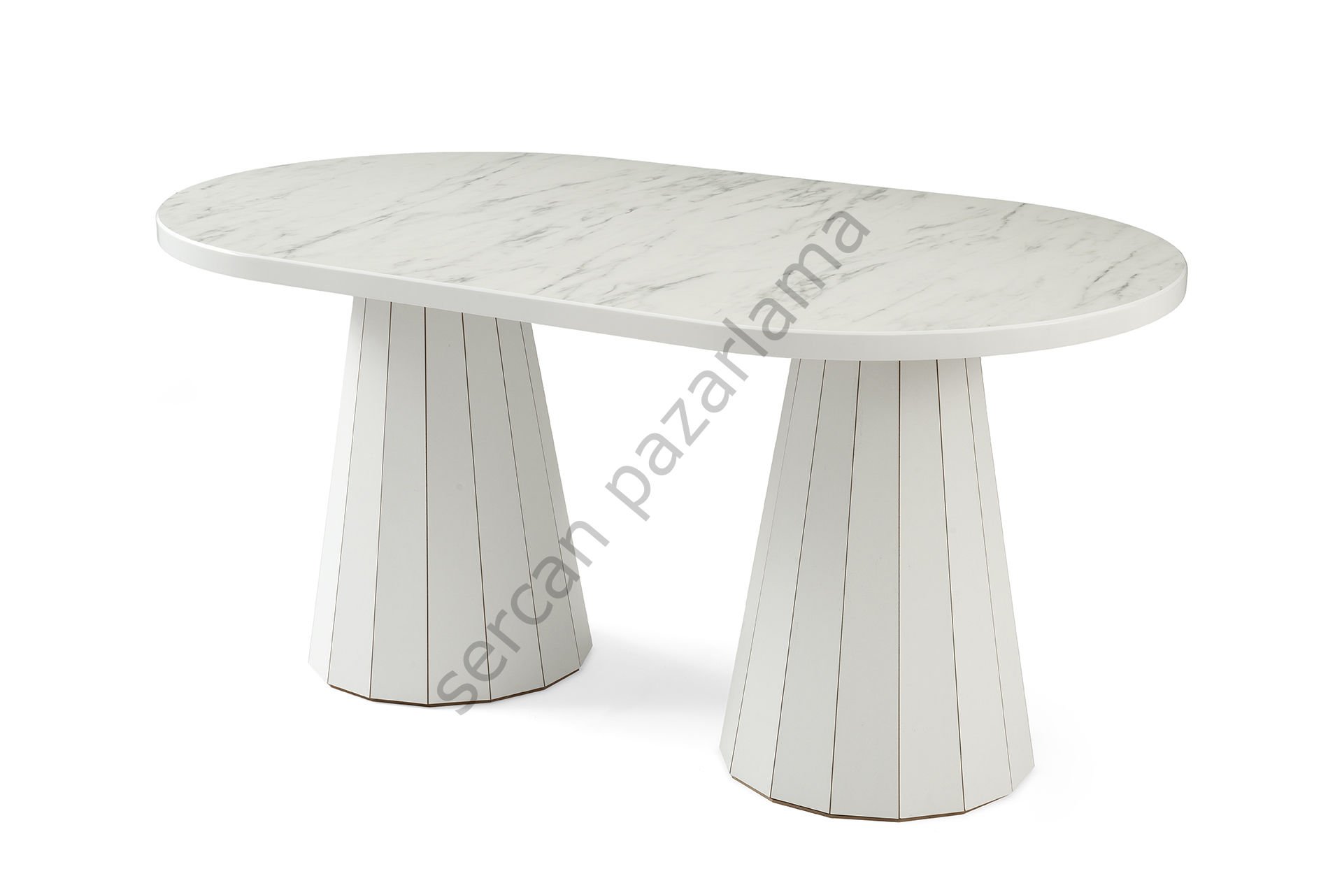 1375 - Lora Masa 90x160 - Marmo/Beyaz