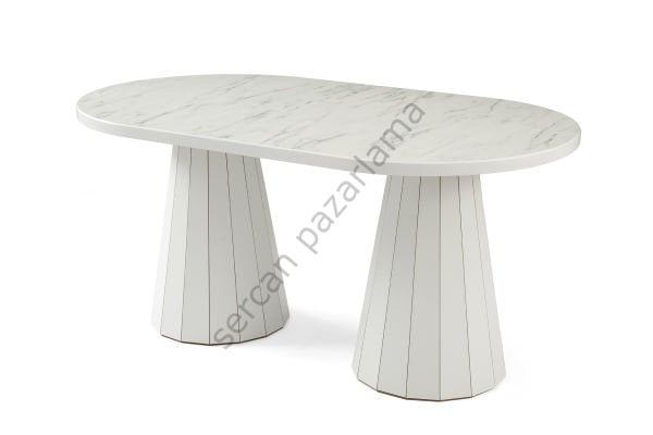1375 - Lora Masa 90x160 - Marmo/Beyaz