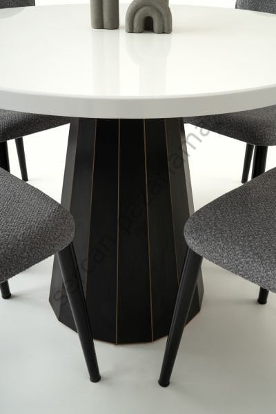 1382 - Bohem Masa Ø100 - Beyaz/Siyah