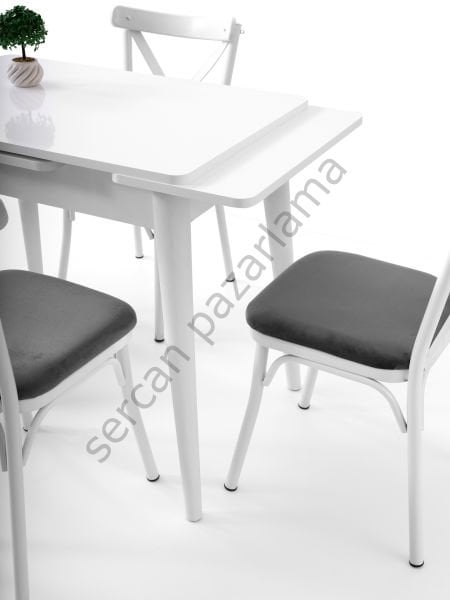1562-2351 - Nilüfer Masa Sandalye Takımı - Beyaz