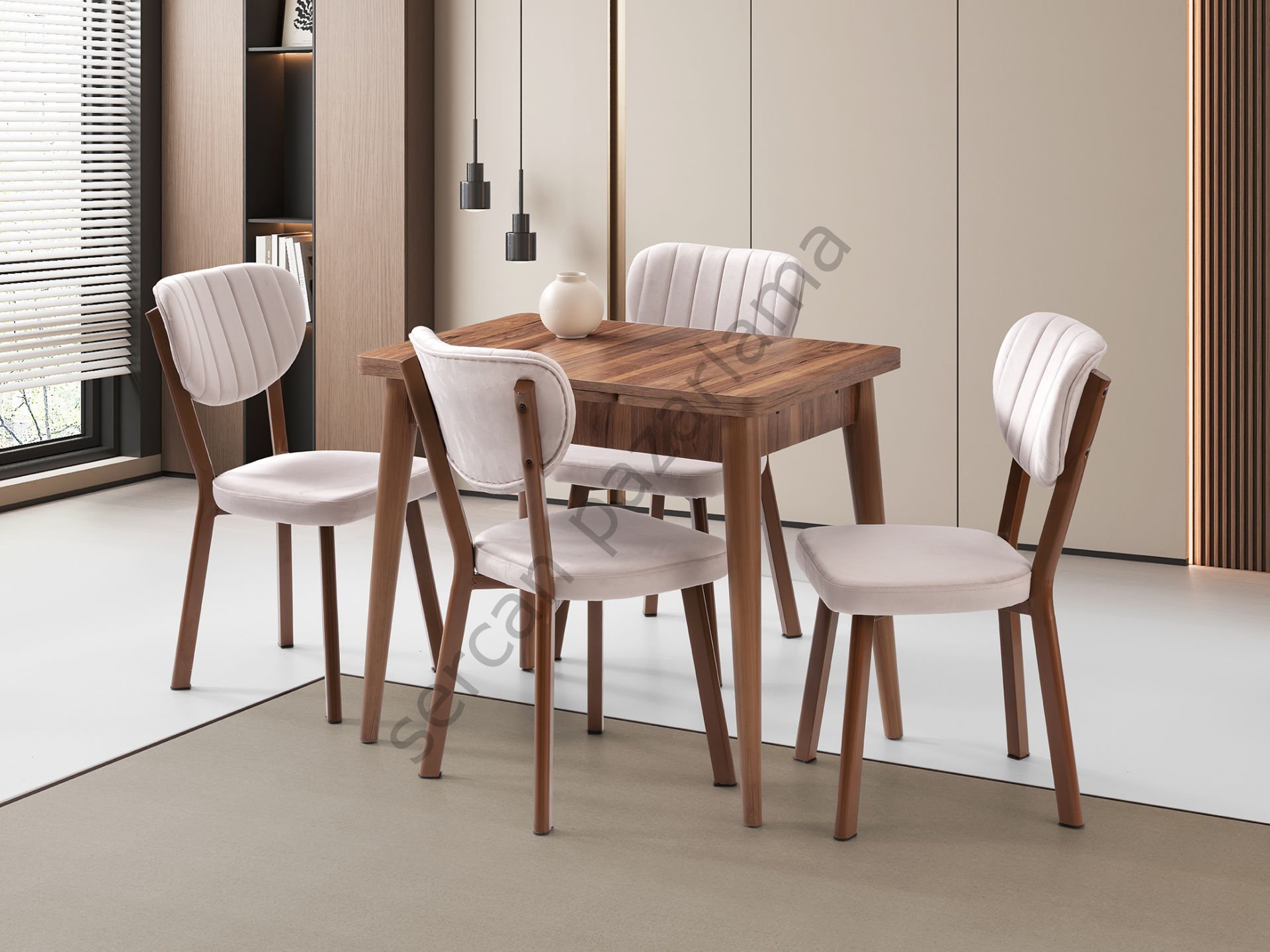 1563-2313 - Nilüfer Masa Sandalye Takımı - Ceviz